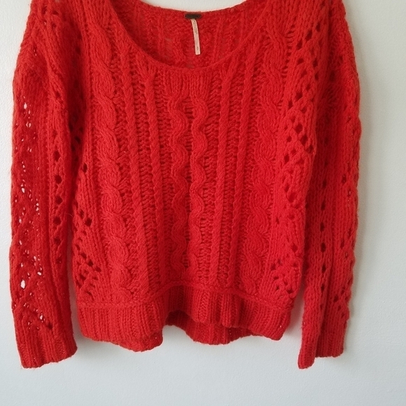 Free People Open Cable Knit Chunky Sweater Small - Picture 5 of 11
